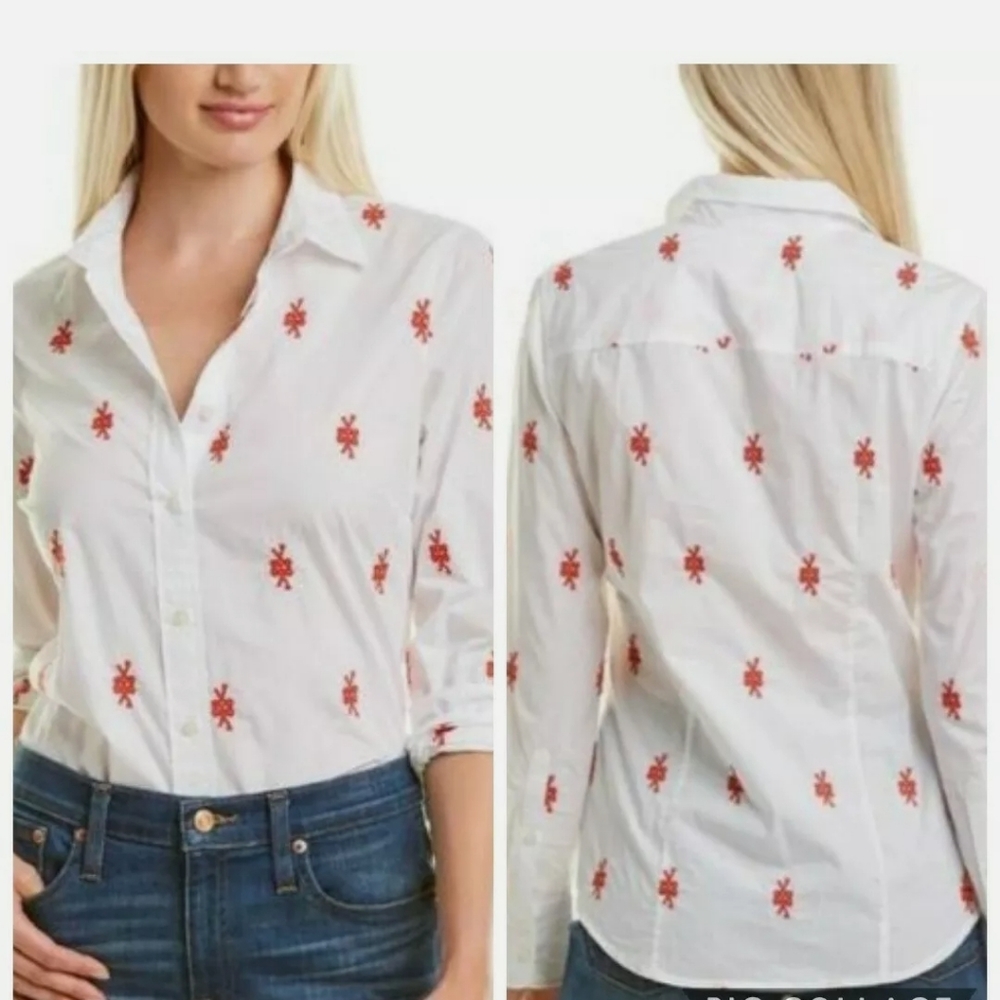 J Crew Cotton poplin slim perfect shirt with knot